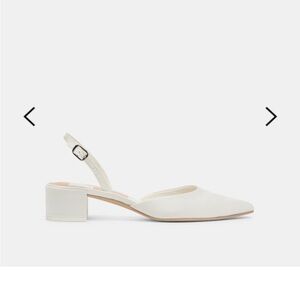 NWT and Box Dolce Vita Carel Heels True White Satin
